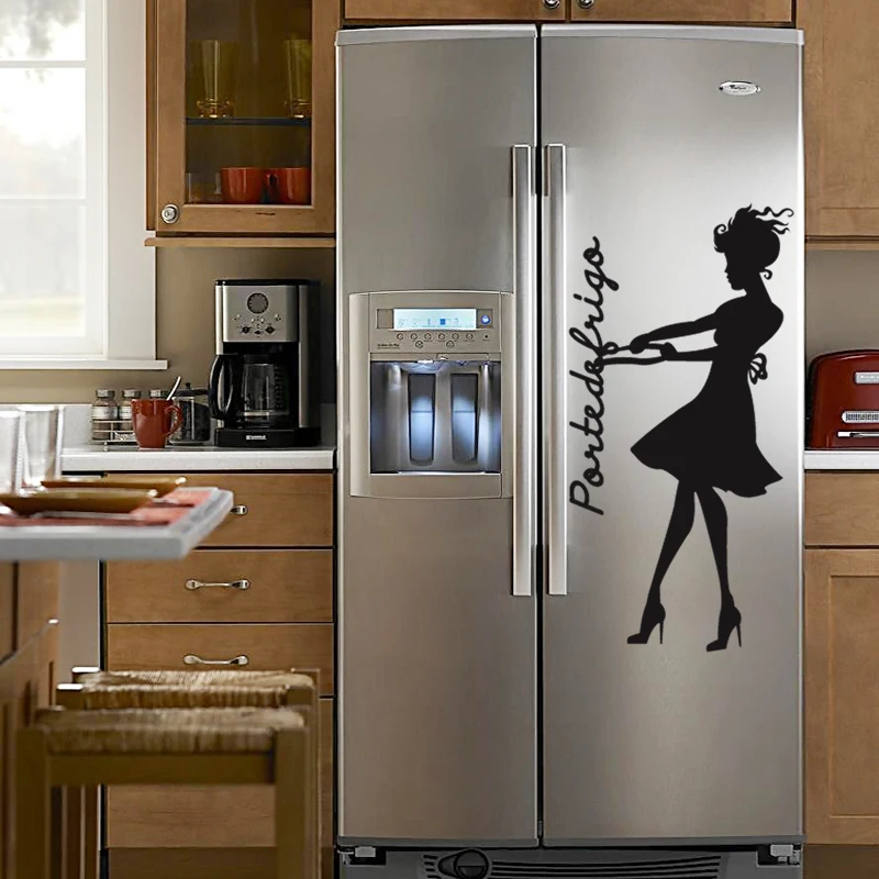 Beauty Refrigerator Art Stickers Restaurant Kitchen Removable Vinyl Wall Stickers DIY Home Decor