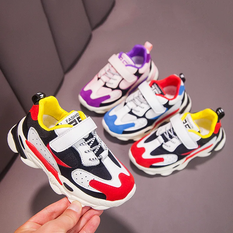 

2019 New Autumn Kids Sport Shoes for Boys Girls Breathable Sneakers Children Soft Bottom Sneakers Size 26-36 Boys Outdoor Shoes