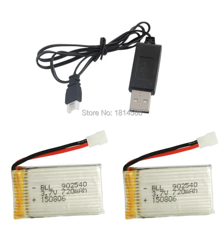 

Syma X5C X5SC X5SW X5C-1 V931 H5C CX-30 CX-30W quadrocopter 3.7V 720mAh lithium battery + USB Kit 2 Charging Cable