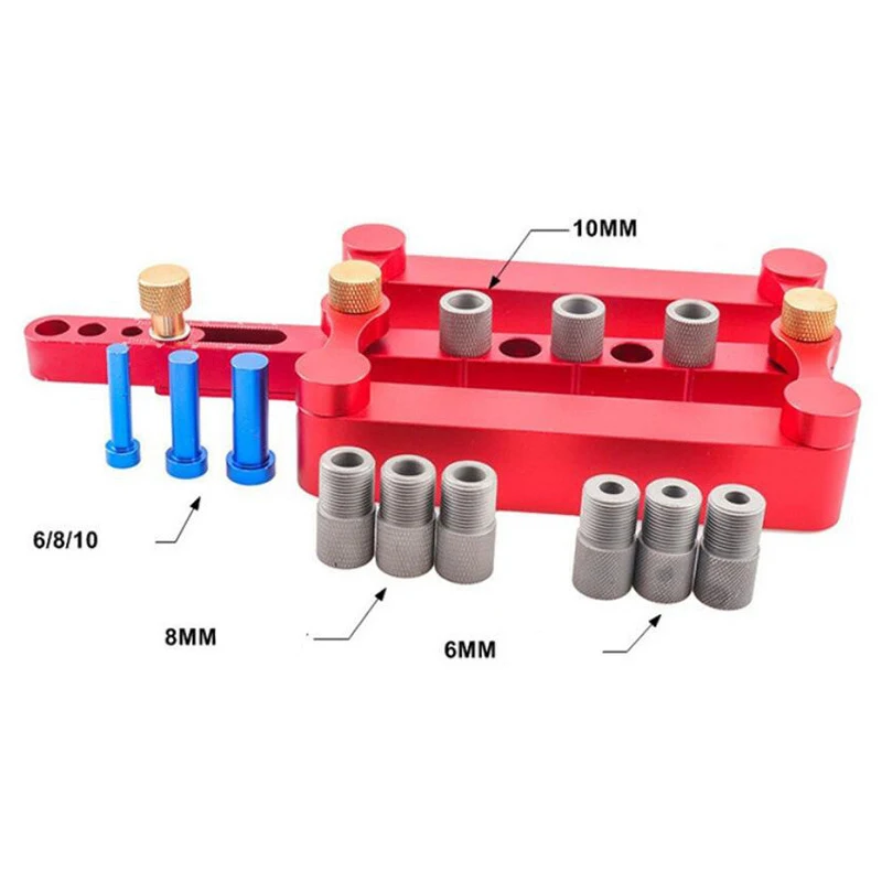 

6/8/10MM Self Centering Locator Dowel Jig Metric Drill Kit Tools For Woodworking