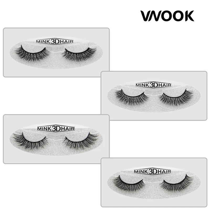 Vnook 3D Mink Lashes False Eyelashes Thick Cross Cruelty Free Full Strip Eye Extension Beauty Korean Fashion Makeup | Красота и