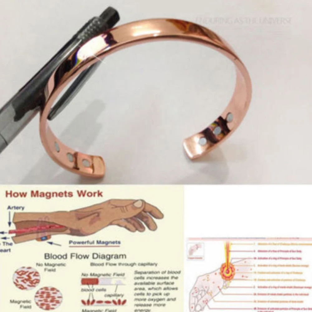 Женский магнитный медный браслет лечебный Биотерапия артрит обезболивающий Браслет манжета магнитный терапевтический браслет