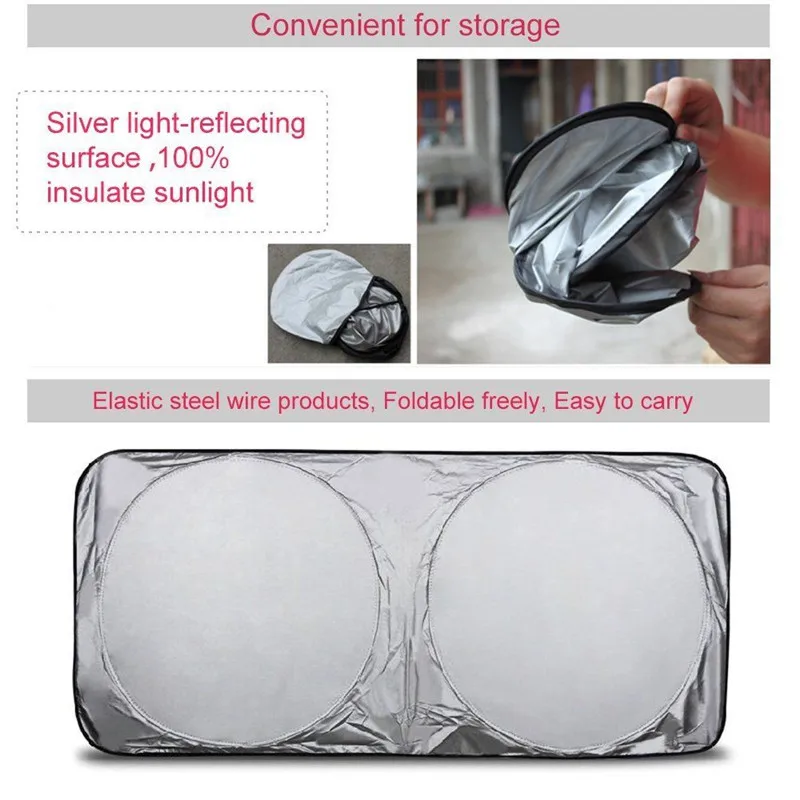 Jumbo Foldable Front Rear Car SUV Window Sun Shade Auto Visor Windshield Cover (10)