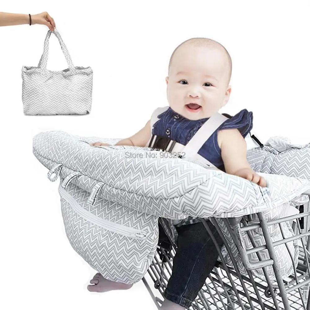 baby stroller accessories diy	 4 Colors Waves 2-in-1 Shopping Cart Cover and Highchair Cover for Baby, Large Size with Sippy Cup Holder, Cell Phone Storage Baby Strollers near me