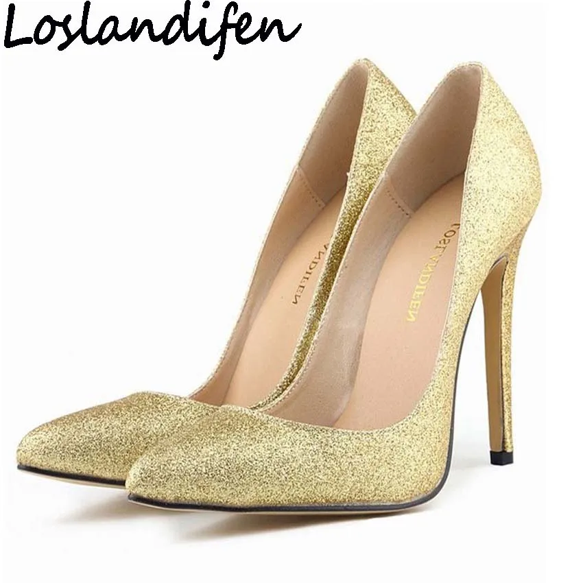 Womens Ladies Wedding Bridesmaid Glitter High Heel Stiletto Sandals Shoes Size
