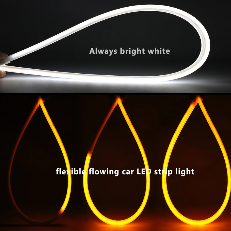 KAHANE 2x60 см СВЕТОДИОДНЫЙ DRL гибкий поток дневной ходовой светильник мягкий течёт указатель поворота светильник полосы для hyundai Tucson ix35 Solaris