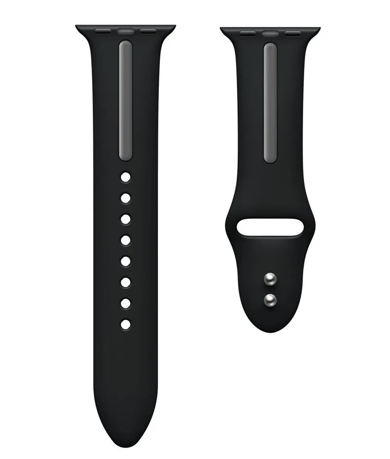 ASHEI силиконовый ремешок для наручных часов Apple Watch, версии 4 40 мм, 38 мм, 42 мм, мягкие спортивные браслет для наручных часов iWatch, полосы серии 3/2/1 ремешок - Цвет ремешка: Black Grey