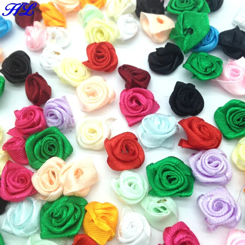 HL 100 шт. 15 мм ленты розы цветы DIY Швейные Свадебные украшения ремесла поставки много цветов A005