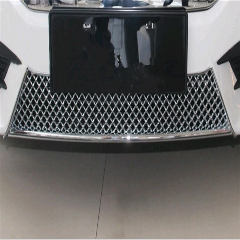 

car auto sedan cover styling For Honda Civic 2016 generation 10 chrome lower grille racing grill frame accessories moulding trim