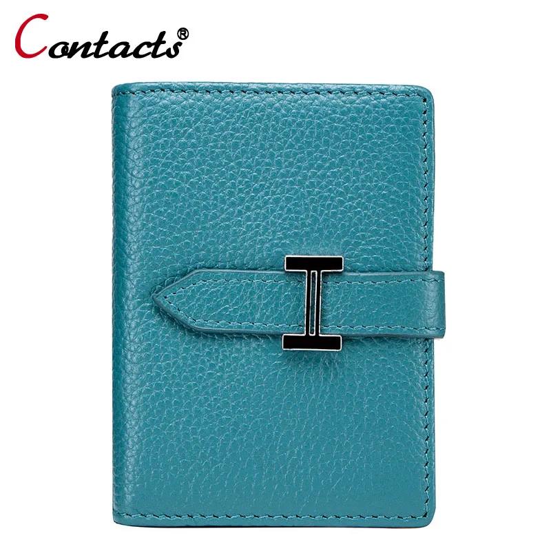 CONTACT'S Card Holder Women Genuine Leather Card Holder Luxury Brand