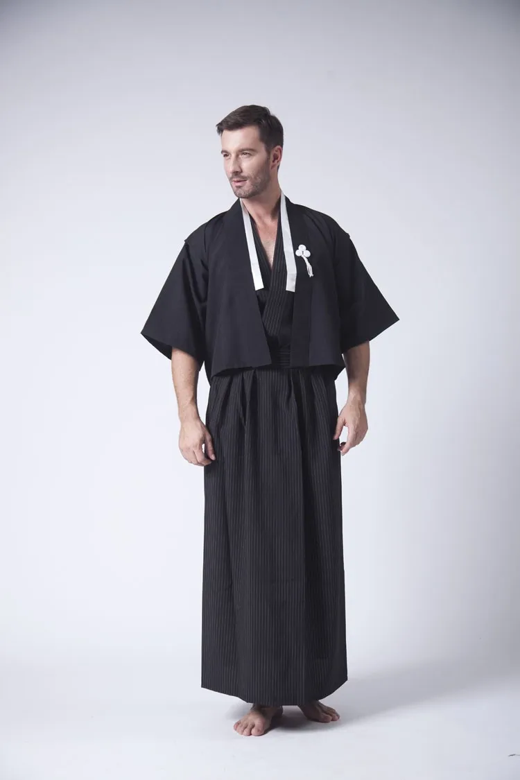Japan Kimono Samurai Turnouts Man/Male Brocade Forging Kimono Cosplay
