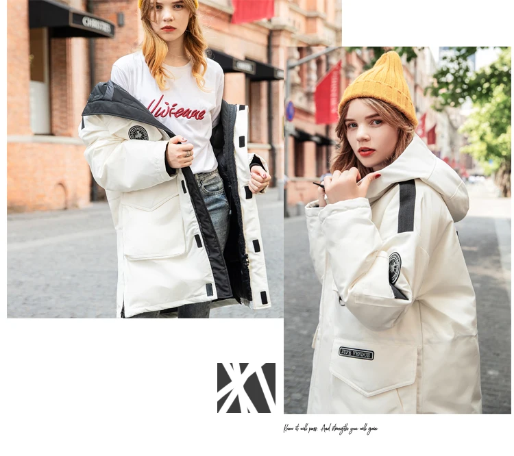 Women Winter Down Jacket Long Padded Coats For Female Zipper Loose Outwear Jackets Big Pockets Hooded Winter Coats AS041 (9)