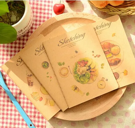 

MIRUI retro sketch cowhide A6 car line notebook Sketching delicious fruit meal notebook