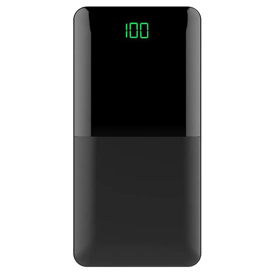 30000 мАч ЖК-дизайн внешний аккумулятор Тяжелая Внешняя батарея Быстрая зарядка светодиодный индикатор внешний аккумулятор для Xiaomi Mi iPhone - Цвет: black