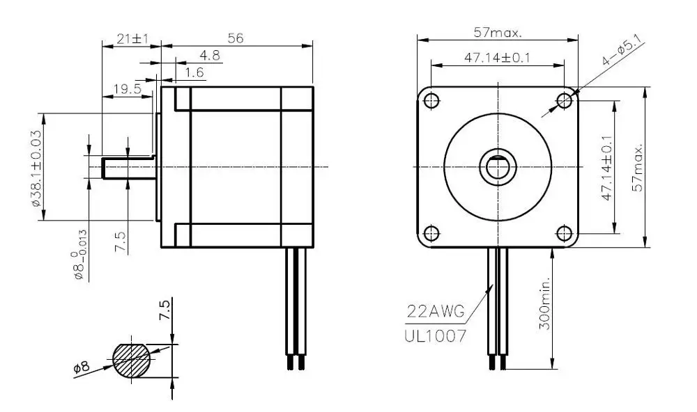 NEMA23 шаговый двигатель 57x56 мм 4 свинец 3.0A 1.2N.m/Nema 23 56 170 унций для 3D принтер