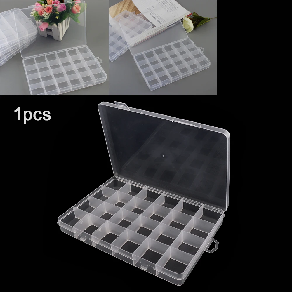 

Storage Home Box 22 Grids Fixed with 2 Grid Removable Transparent PP Plastic Hold-all for Component Jewelry Bead Pills Organizer
