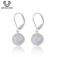 DOUBLE-R натуральная 925 пробы серебряный клип на серьги Настоящее серьги женские элегантные вечерние серьги CASE04266SD-1