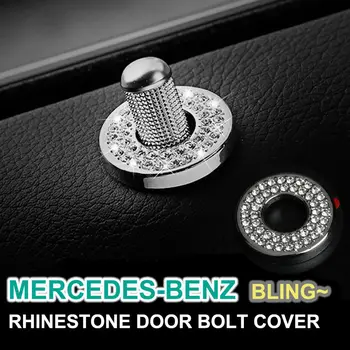 

For Benz C/E/GLC 4Pcs/Set Rhinestone Car Door Bolt Decorative Cover Sticker