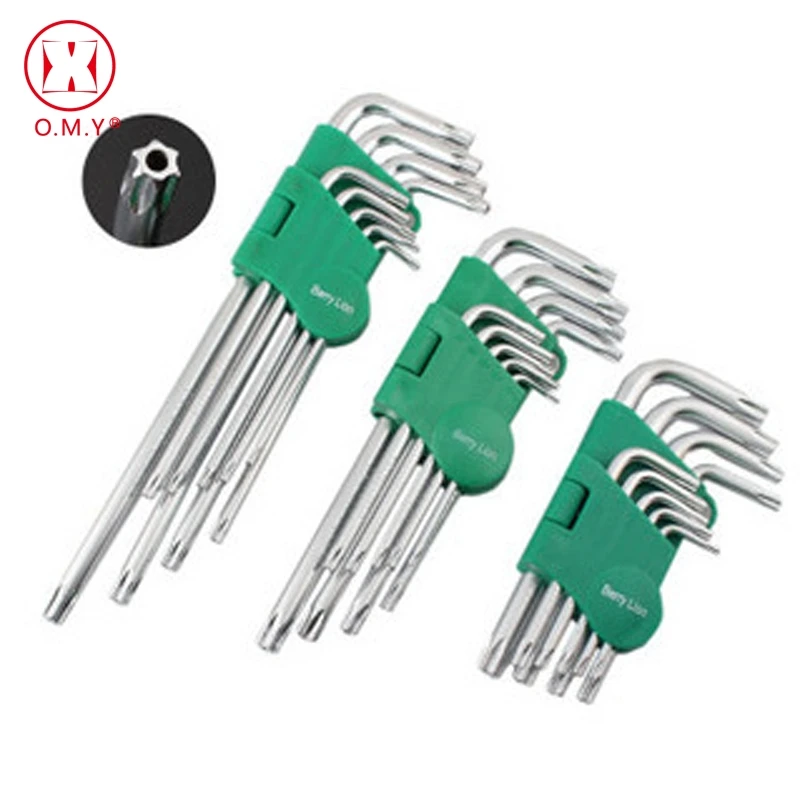 

O.M.Y 3setX27Pcs L Type Screwdriver Double-End Hex Wrench Set Allen Key Hexagon Torx Star Spanner Key Set Hand Tools Hot