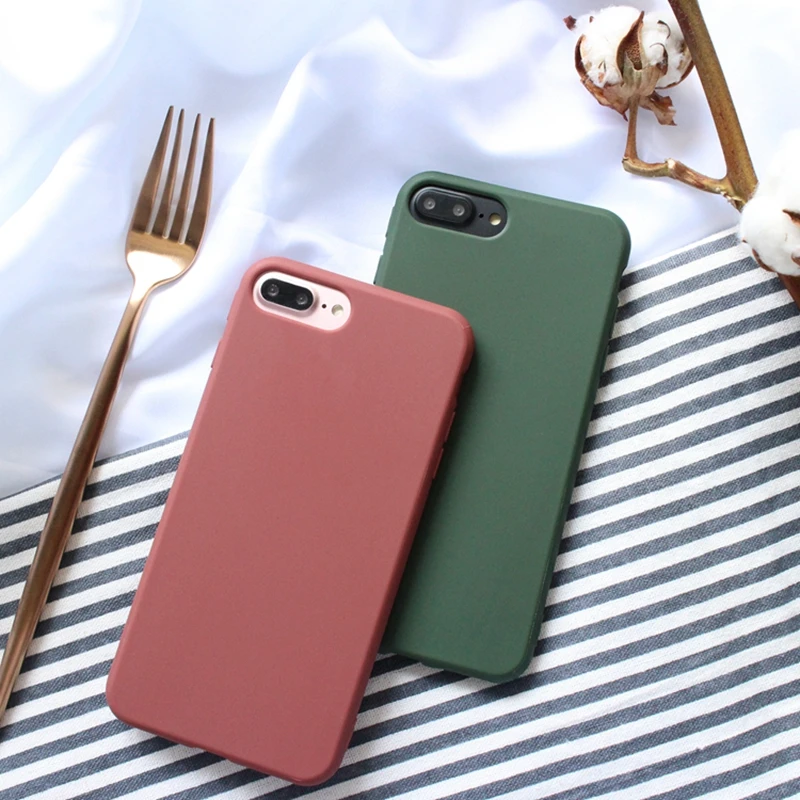 Brand New Soild Color Case For iPhone X For iPhone 8 7 6 6S Plus Soft