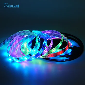 

Freeshipping 5m 30leds/m White PCB 6803 Led Strip IP30/IP65/ IP67 5050SMD Dream Color Digital DC12V with RF Controller