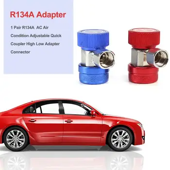 

1Pair Air Condition Adapter Connector R134A AC Air Condition Adjustable Quick Coupler High Low Adapter Connector Accessories