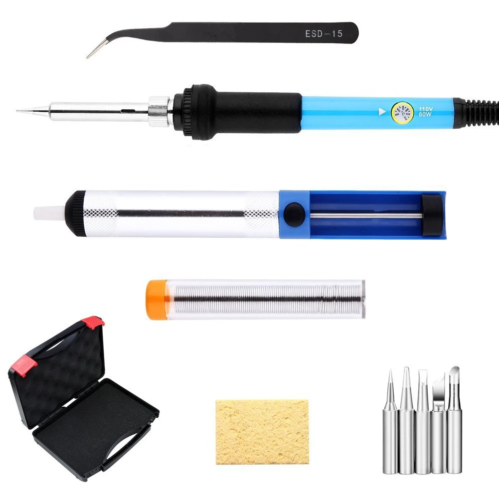

60W 110V/220V Adjustable Temperature Welding Solder Soldering Iron Tool Kit