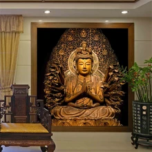 Beibehang Золотой Будда буддистская Храмовая роспись на заказ большая гостиная экран задний план Настенные обои 3D стерео обои