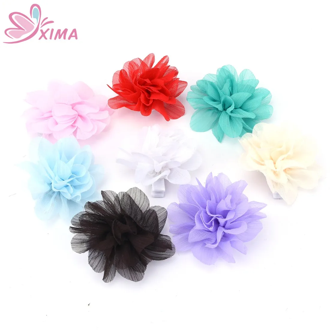 

1Piece 5CM Mini Chiffon Flower Hairpins Little Girls Children Flower Hair Bands Boutique Hair Flower Girls Hair Accessories