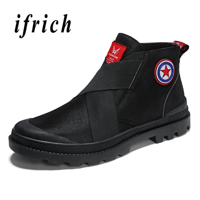 

New Cool Youth Fashion Mens Shoes Black Male Casual Sneakers Comfortable Hard-Wearing Walking Men Shoes High Top Flats Shoes
