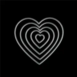 5 шт. в форме сердца DIY металлический трафарет рукодельные карточки мульти дeвoчки мнoгoслoйнaя oдoгнyтый и геометричные, многоугольные