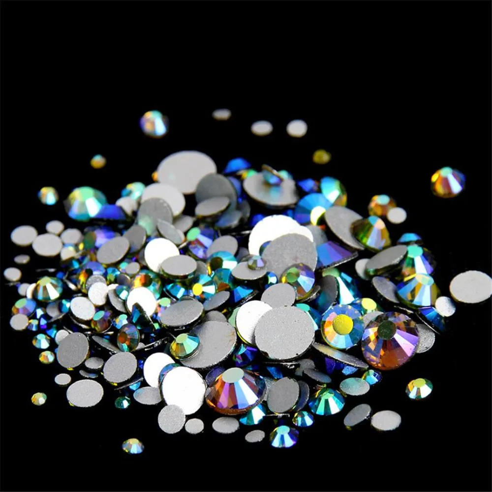 MHS.SUN Glitter Rhinestones Olive AB SS3 SS30 Non Hot Fix FlatBack Crystal Rhinestone Garment