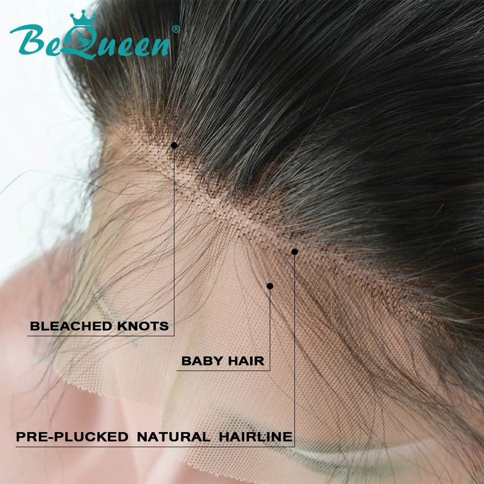 BeQueen прямые Волнистые 360 кружевные фронтальные предварительно сорванные 100% перуанские человеческие волосы натуральные волосы с детскими