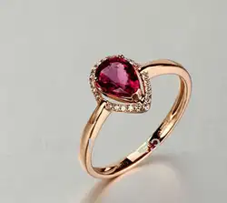 Красивые ювелирные изделия натуральный кровавый красный рубин кольцо SOLID 14CT розовое золото
