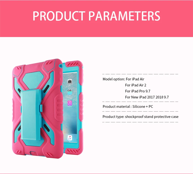 Shockproof Waterproof Case For New iPad 2018 2017 Pro 9.7 Air 2 Kids Safe Case (3)