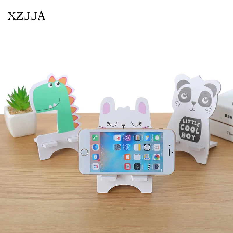 

XZJJA Cute Cartoon Animal Cellphone Storage Rack DIY Assembly Mobile Phone Tablet Fixed Holder For Smart Devices Charging Stents