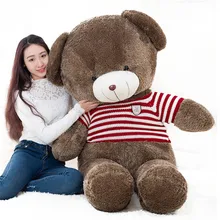 big plush round eyes red striped sweater teddy bear toy huge bear doll gift about 160cm