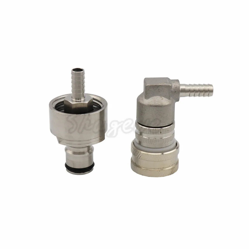 Homebrew Kegging Stainless Carbonation Cap w 516 Barb - Cornelius Keg Ball Lock Gas Disconnect fit soft drink PET bottles  (6)