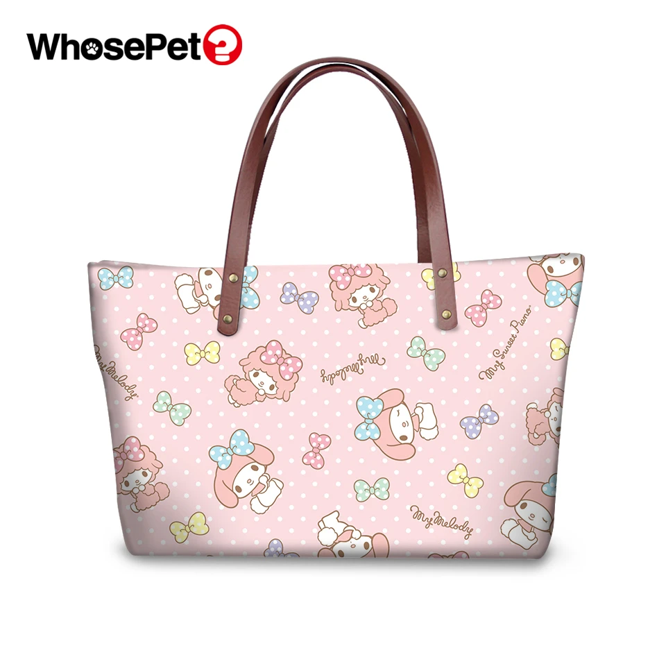 

WHOSEPET Women Totes Bag Kawaii Girls Print Handbags Large Capacity Shoulder Bags Little Animal Pattern Women Cross Body Bags