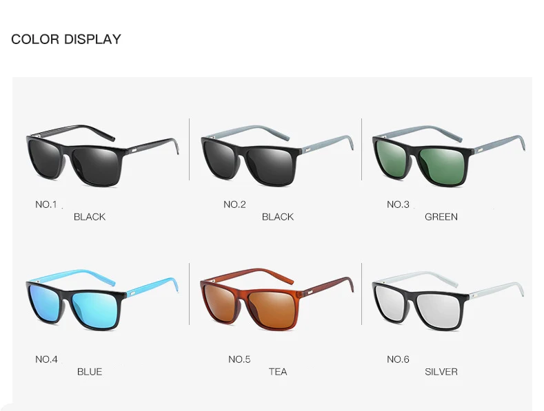 New polarized men's sunglasses UV400 coated glasses square elastic frame ladies sunglasses fashion brand driving sunglasses (10)