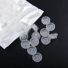 100 pçs cílios postiços enxerto rápido floração copo cílios cola anel titular 2 em 1 camélia cílios extensão ferramenta
