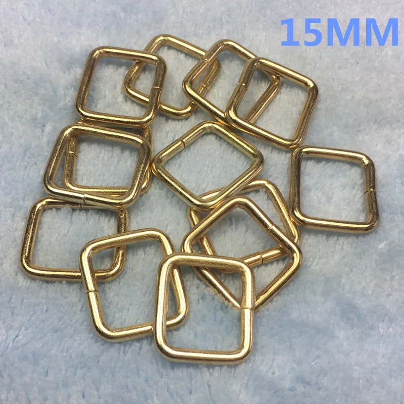 15MM GOLD Rectangle Ring Nonwelded Nickel Plated Loops For Dog Belt Backpack