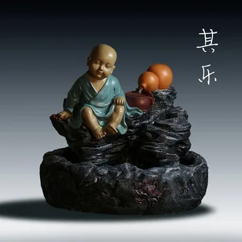 

Manufacturers custom resin crafts Buddha ornaments ornaments creative young novices fountain feng shui home furnishings