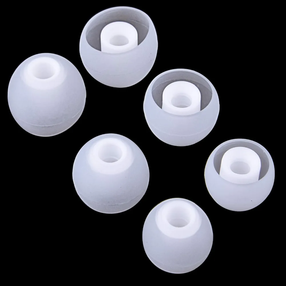 

3 Pairs Soft Silicone Replacement Eartips Earbuds Cushions Ear pads Cover Case For Wired Wireless Earphone Headphone( White )