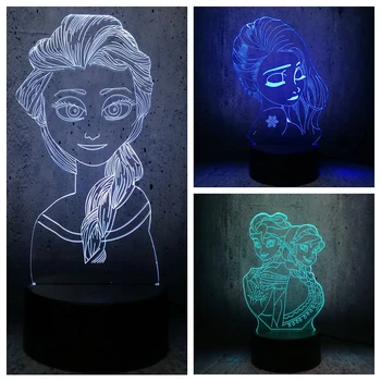 

3D LAMP Snow Princess CREATIVE DISPLAY LED light lava exhibition children room decor home table night lighting beauty girl gift