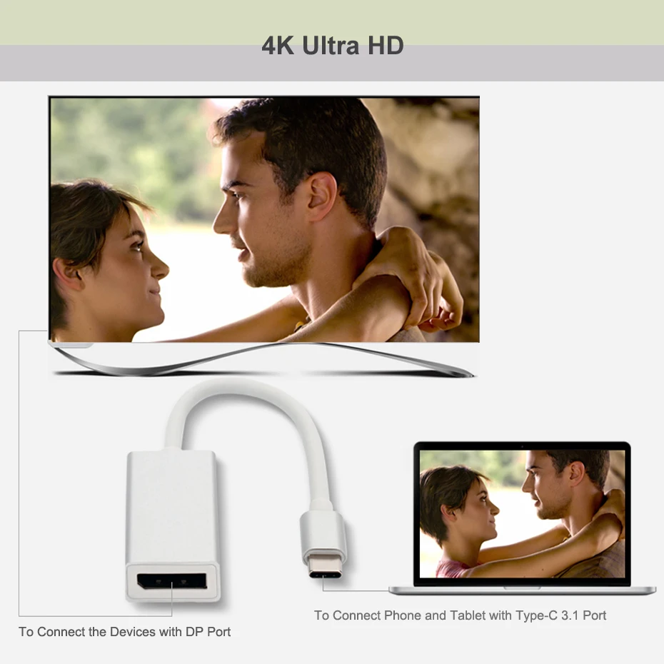 USB 3.1 Type C to DP Cable USB C to DisplayPort Cable 4