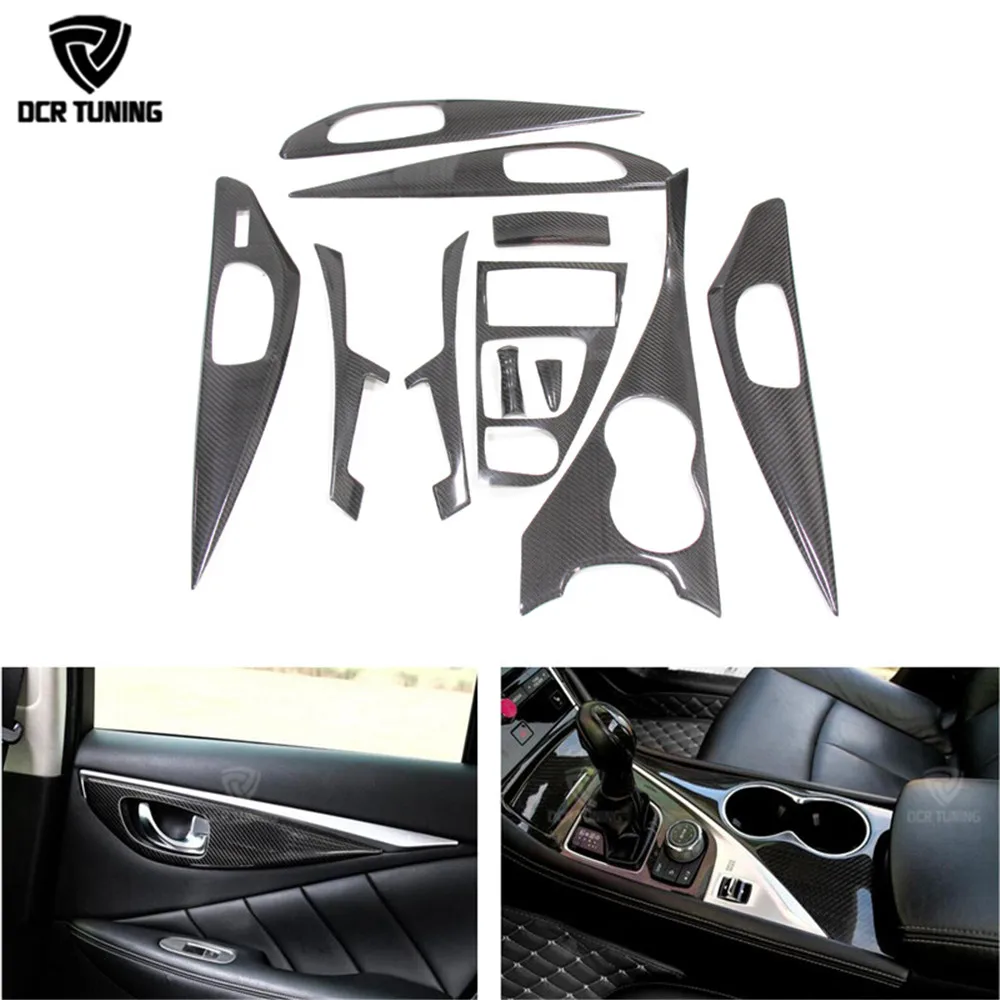Carbon Interior For Infiniti Q50 2014 2015 2016 ON Carbon Fiber Interior Add On Trim Panel Kits