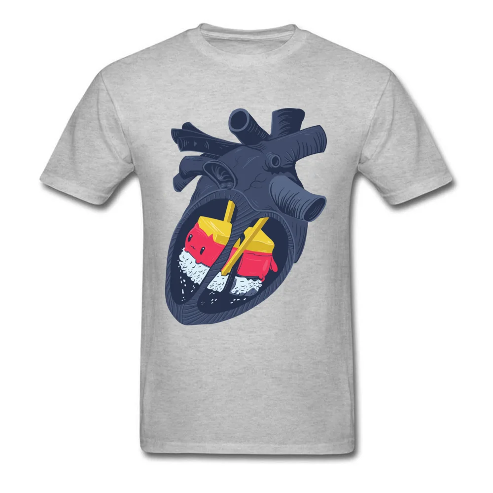 Hearth Sushi Kawaii Top T-shirts New Fashion Short Sleeve Party 100% Cotton Round Collar Men Tops Tees T Shirt April FOOL DAY Hearth Sushi Kawaii grey