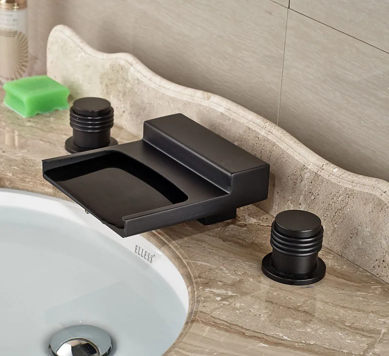 

Contemporary Oil Rubbed Broze Bathtub Faucet Deck Mounted Shape Tap Hot&Cold Faucet