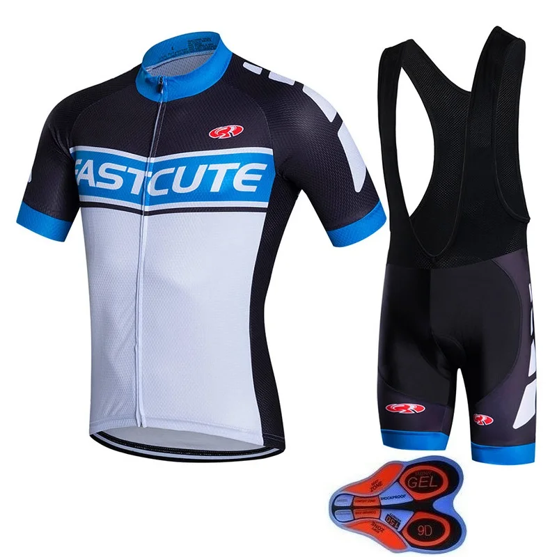 

2018 NEW Brand Fastcute Cycling Sets Breathable Cycling Jerseys Quick-Dry Cycling Clothing Bib Shorts 9D GEL Pad roupa ciclismo